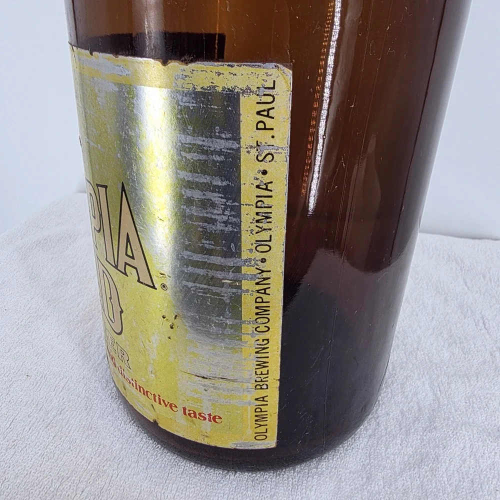 Vintage Olympia Gold Light Beer Oversized Display Bottle 22.5 Inch Brown Glass